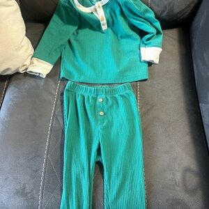 Cat & Jack Teal Pajama Set with White Accents